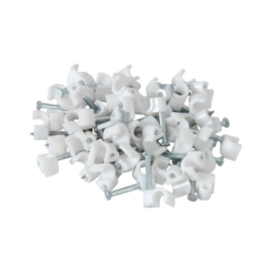 Noble Round Cable Clips 6mm White 100 Pieces per